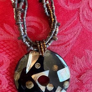 Elegant Black and Brown Beaded Necklace